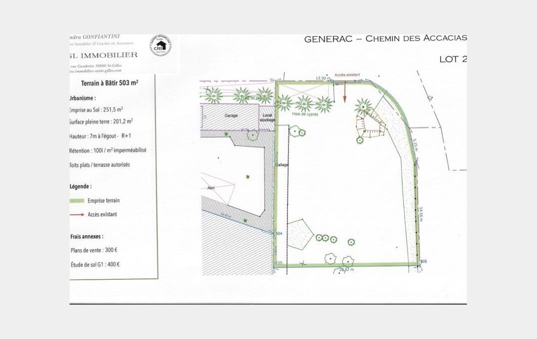 GL IMMOBILIER : Terrain | GENERAC (30510) | 0 m2 | 125 000 &euro; 